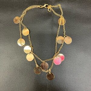 Gold Disc Chain Necklace